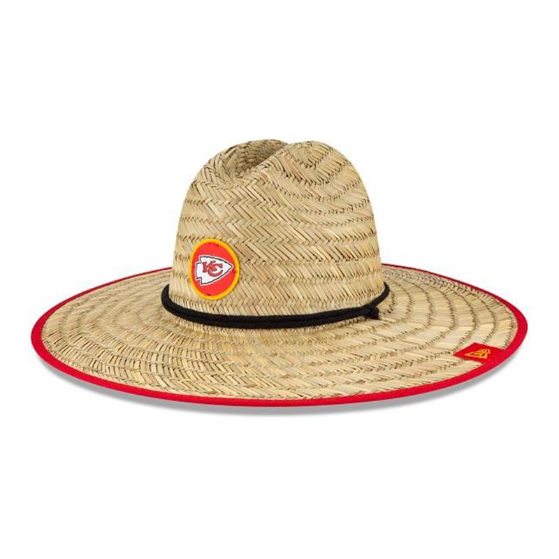 NFL Kansas City Chiefs Official Training (QFT4112) - Red New Era Straw Hats